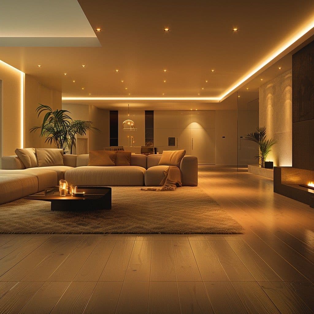 Minimalist warm living space by Cogni