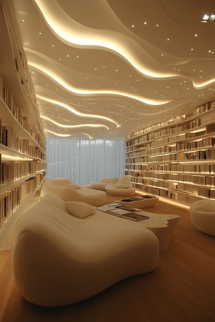 Cozy ambient reading room lighting by Cogni