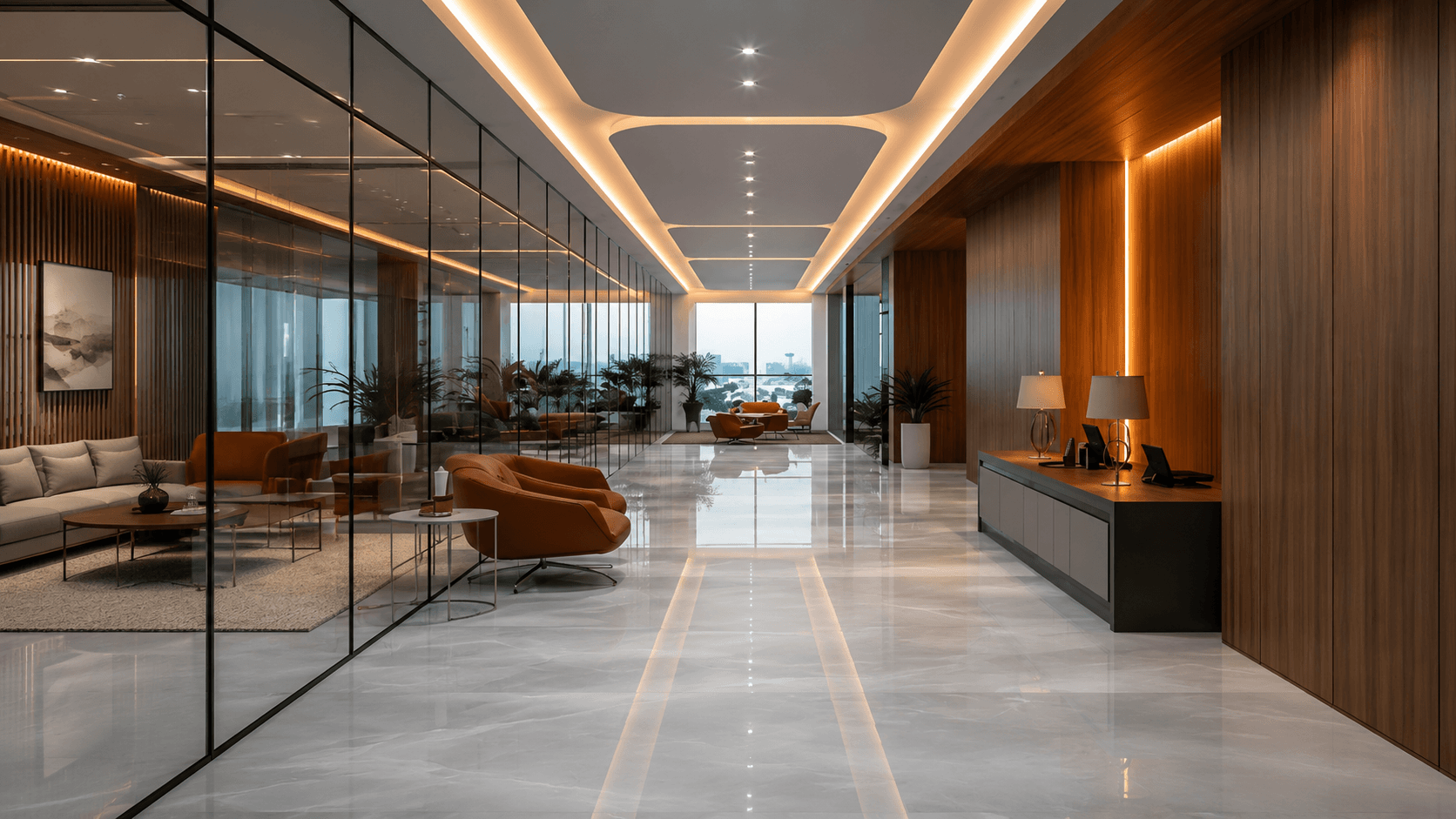 A beautifully structured modern workspace